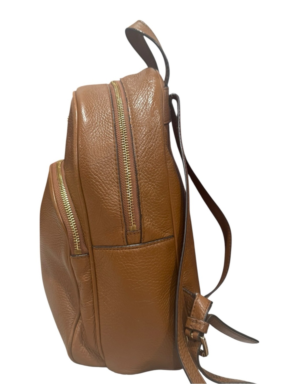 Michael Kors Cognac Pebbled Leather Backpack - Picture 4 of 6